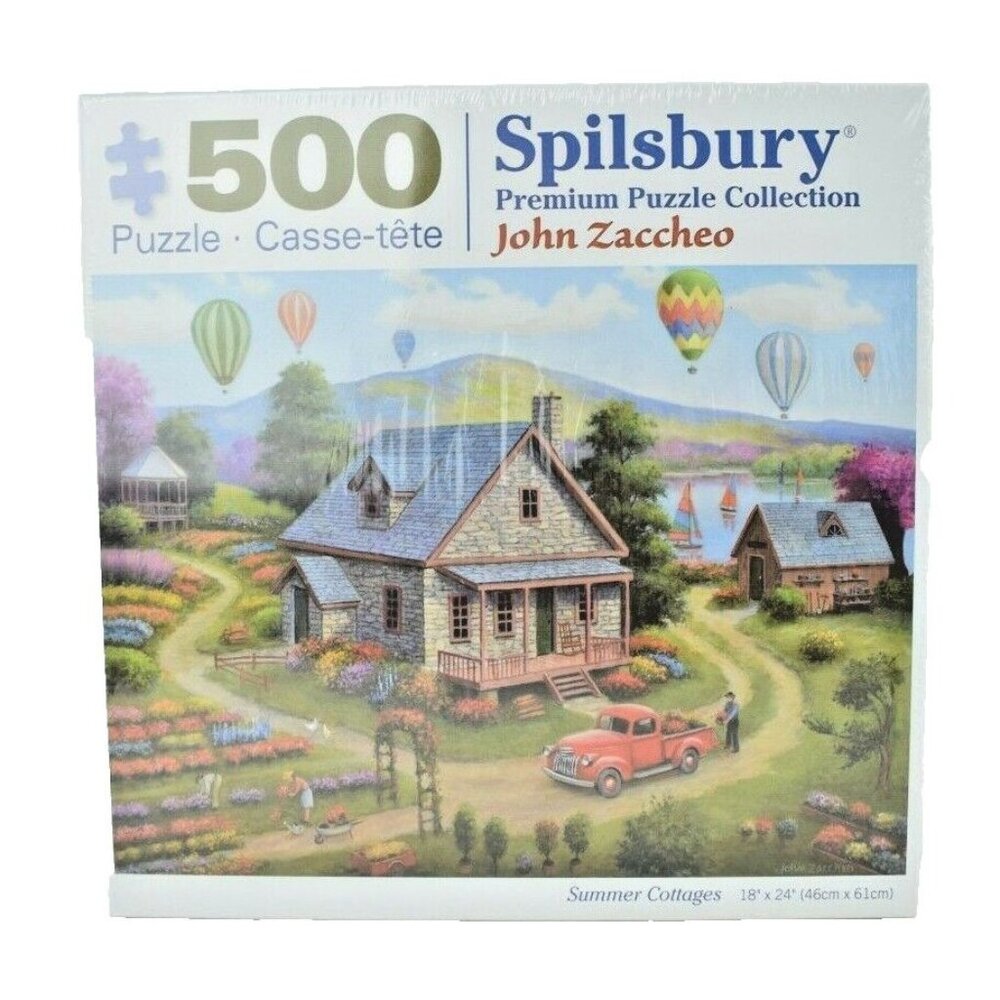 Spilsbury Summer Cottages by John Zaccheo 500 Piece Jigsaw Puzzle Sealed
